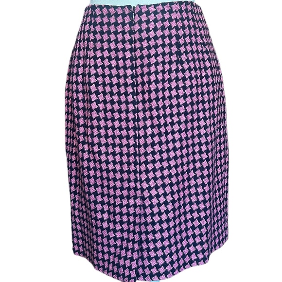 NWT Vintage Ann Taylor Pink & Navy Wool Blend Tweed Pencil Skirt Sz 10 - Picture 4 of 7
